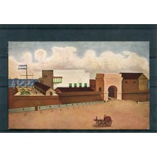 CENTENARIO 1810 - 1910 PATRIOTICA ANTIGUA TARJETA POSTAL PUBLICIDAD DE BAYER BUDAPEST, EL FUERTE